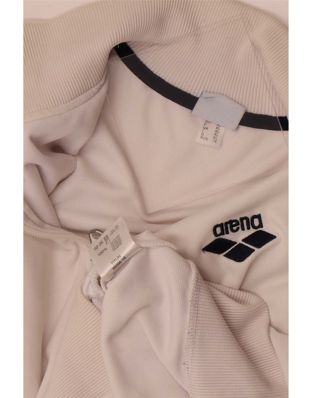 Arena Herren-Trainingsanzugoberteil mit Grafik, XL, weißes Polyester