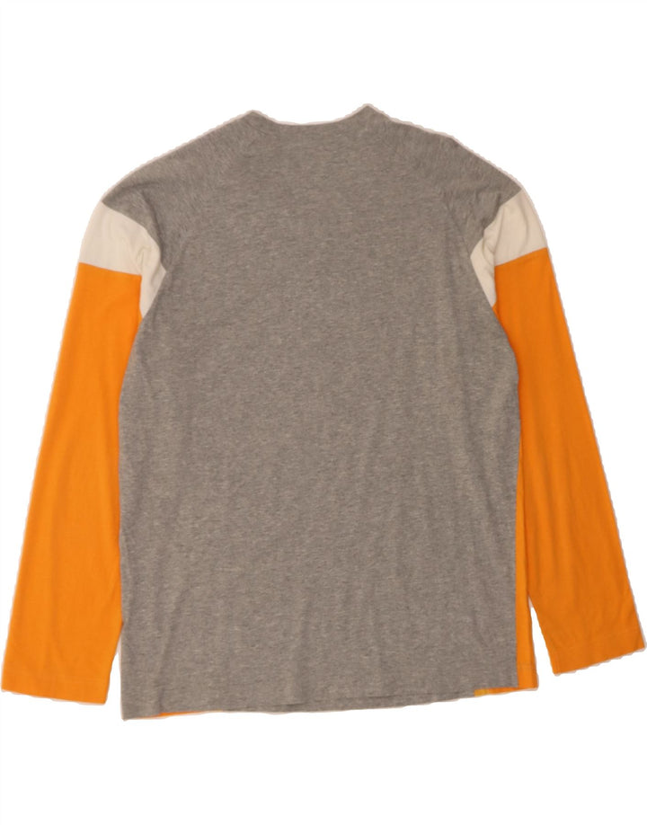 FILA Mens Top Long Sleeve Small Grey Colourblock Cotton Vintage Fila and Second-Hand Fila from Messina Hembry 