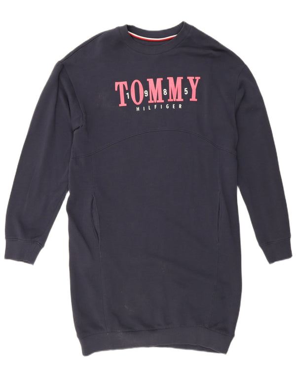 Tommy Hilfiger Sweatshirt-Pulloverkleid mit Grafik für Mädchen, 13–14 Jahre, Marineblau
