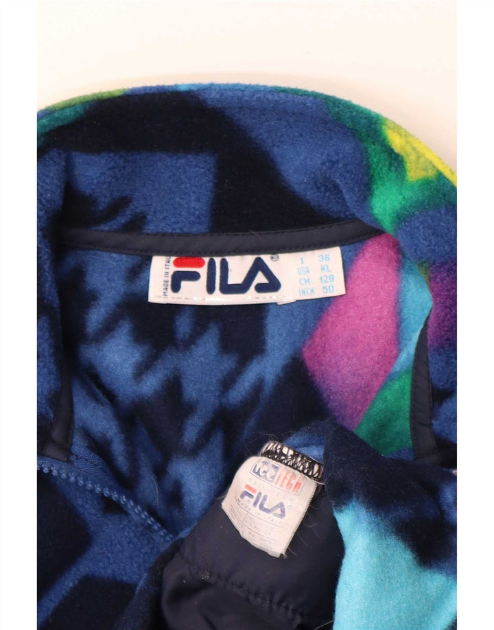 Fila Jungen-Fleecepullover mit Reißverschluss am Hals, 7–8 Jahre, mehrfarbig, Patchwork