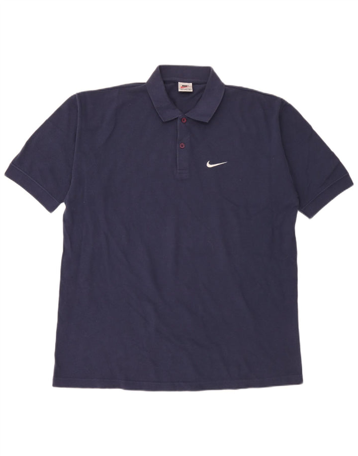 Nike Herren Poloshirt XL Marineblau Baumwolle