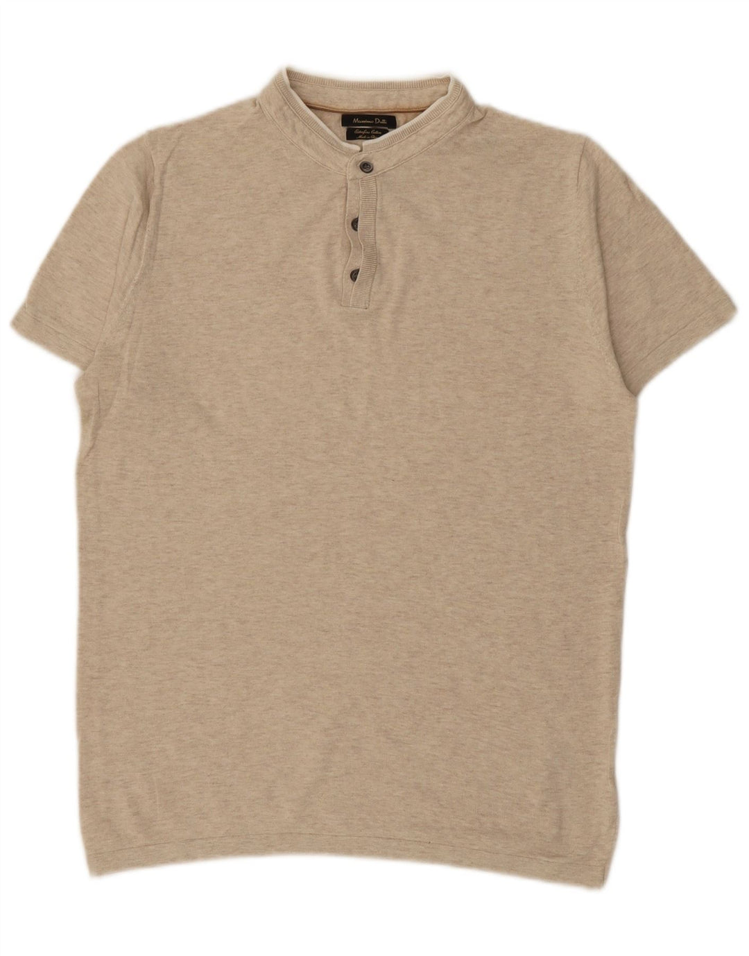 MASSIMO DUTTI Herren Poloshirt Mittelbeige Baumwolle