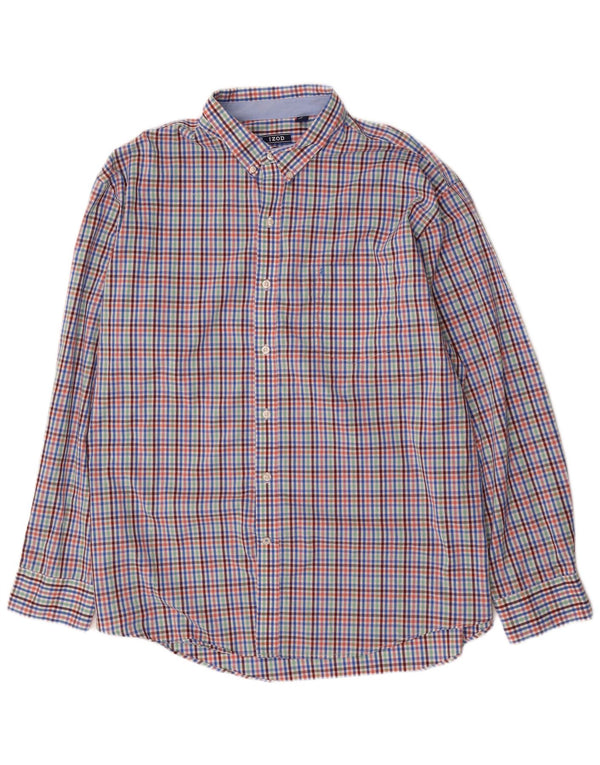 IZOD Herrenhemd 2XL Mehrfarbige Gingham-Baumwolle