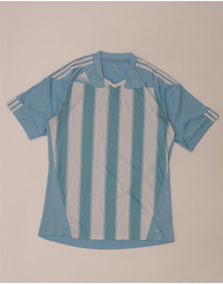 Adidas Herren Climacool T-Shirt Top, groß, blau gestreift, Polyester