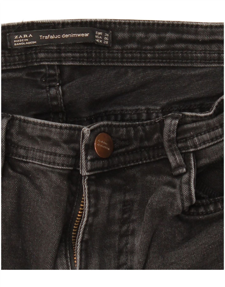 ZARA Damen Schlagjeans EU 38 Small W28 L29 Schwarz