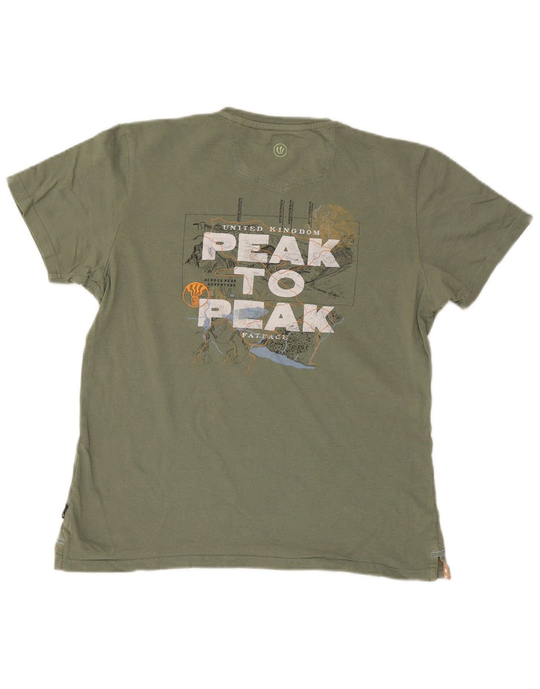 Fat Face Herren-T-Shirt mit Grafik, mittelgrüne Baumwolle