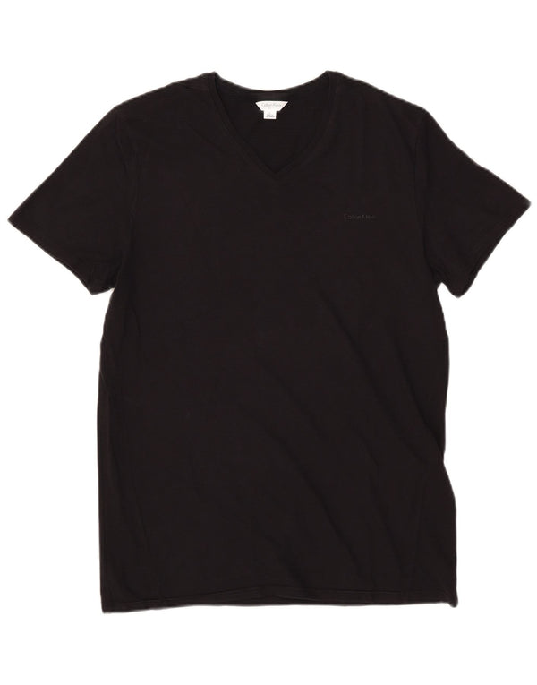 Calvin Klein Herren Slim Fit T-Shirt Top Large Schwarz Baumwolle