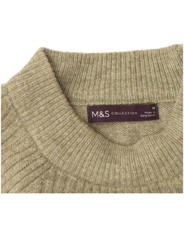 Marks & Spencer Damen Pullover mit Rundhalsausschnitt, UK 14, Mittelgrün, Acryl