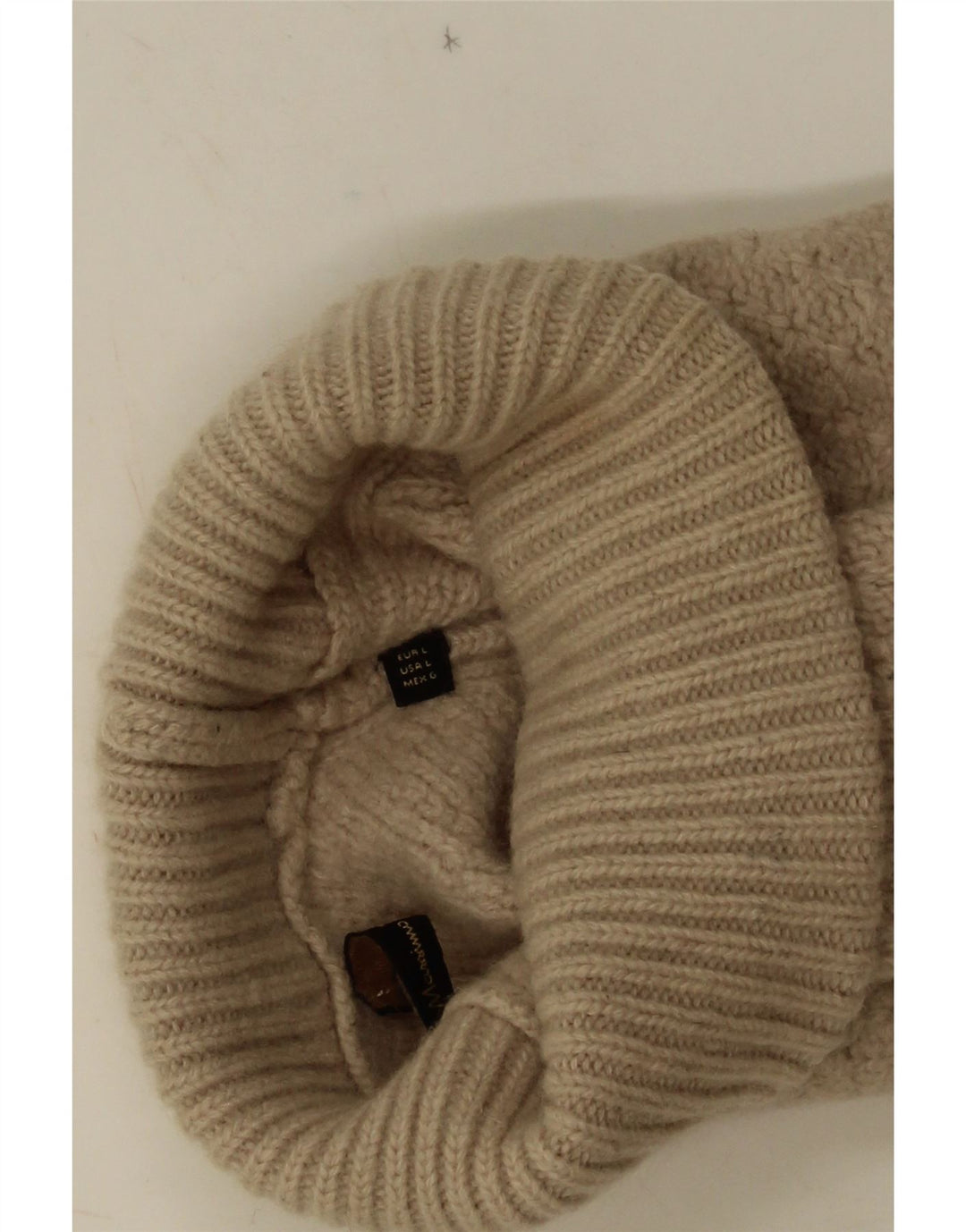 Massimo Dutti Damen-Pullover mit Rollkragen, Gr. 14, groß, beige, geometrisch