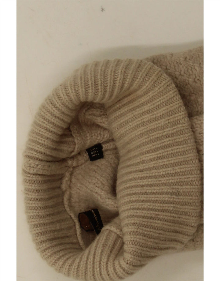 Massimo Dutti Damen-Pullover mit Rollkragen, Gr. 14, groß, beige, geometrisch