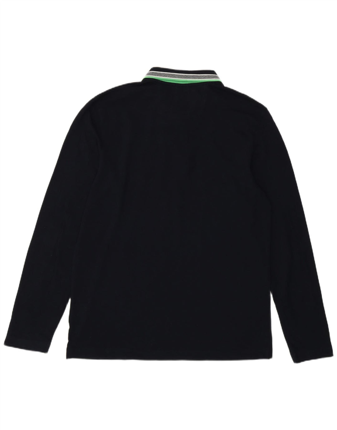 Hugo Boss Herren-Langarm-Poloshirt mit normaler Passform, große marineblaue Baumwolle