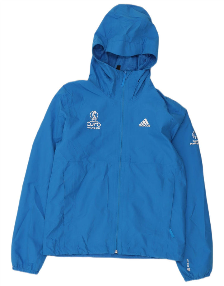 Adidas Herren Graphic Hooded Rain Jacket UK 34 XS Blau Polyester