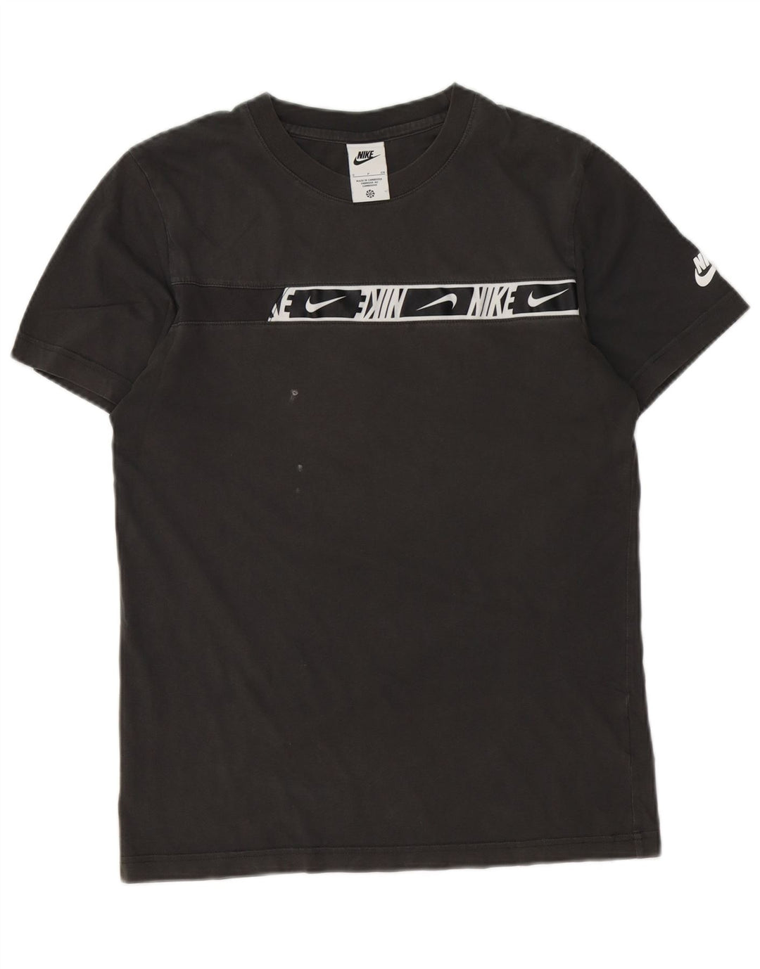 Nike Herren-T-Shirt mit Grafik, Größe S, graue Baumwolle