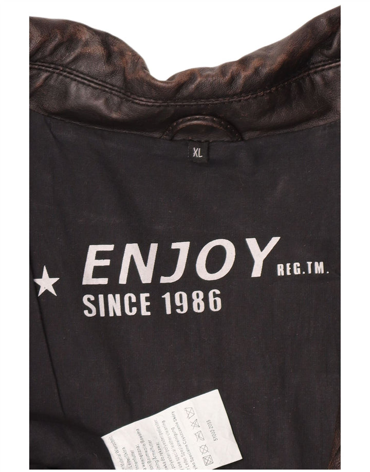 GENIESSEN Sie Herren-Militärlederjacke UK 42 XL aus braunem Leder