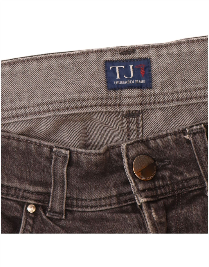Trussardi Herren Slim Jeans W35 L32 Graue Baumwolle