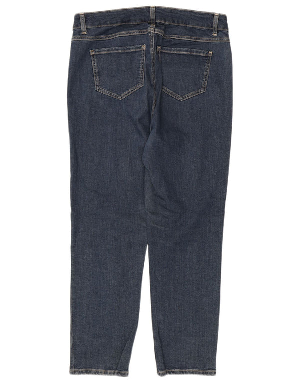 John Lewis Damen High Waist Tapered Jeans UK 14 Large W34 L26 Blaue Baumwolle