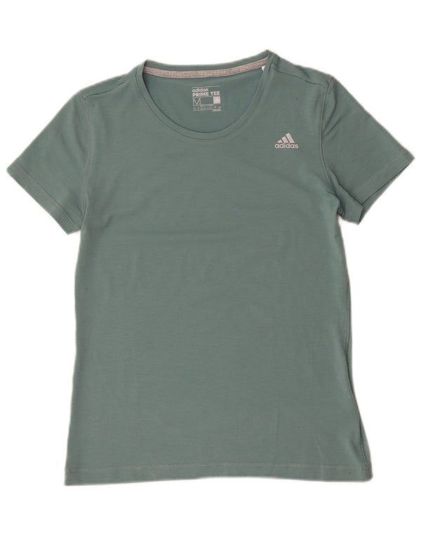 Adidas Damen Climalite T-Shirt Top UK 12/14 Mittelgrüne Baumwolle