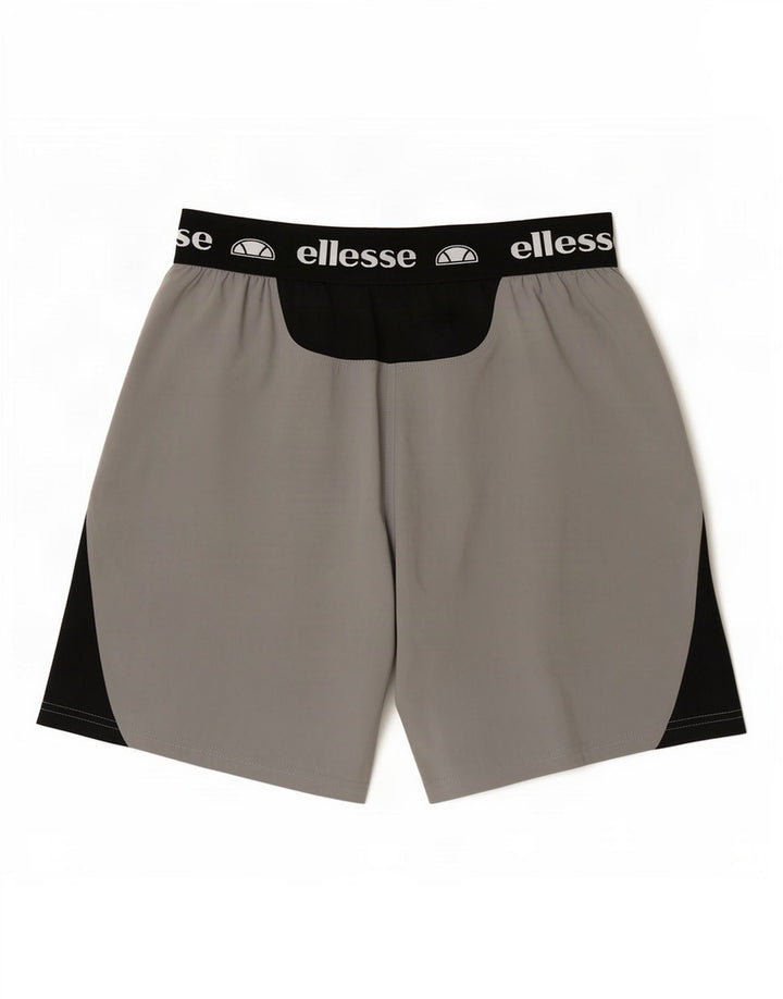 Ellesse Herren-Sportshorts mit Grafik, Größe S, Grau, Farbblock-Polyester