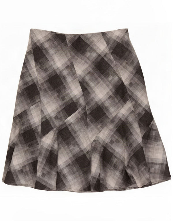 Marks & Spencer Damen Midirock UK 20 2XL W38 Grau kariertes Polyester