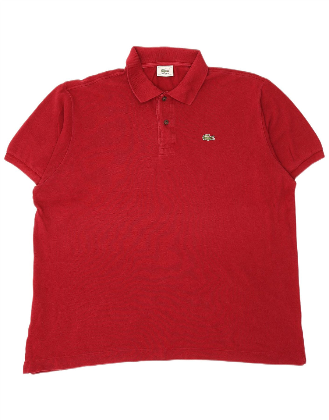 LACOSTE Herren Poloshirt Größe 7 2XL Burgunderrote Baumwolle