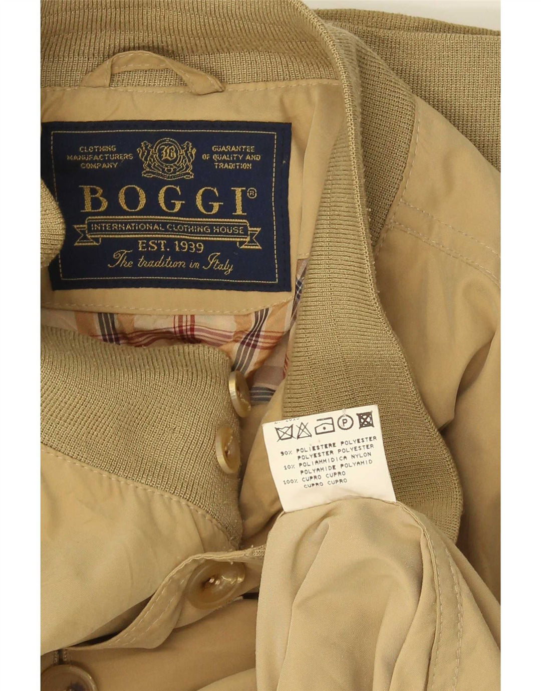 Boggi Herren Bomberjacke IT 50 Large Khaki Polyester