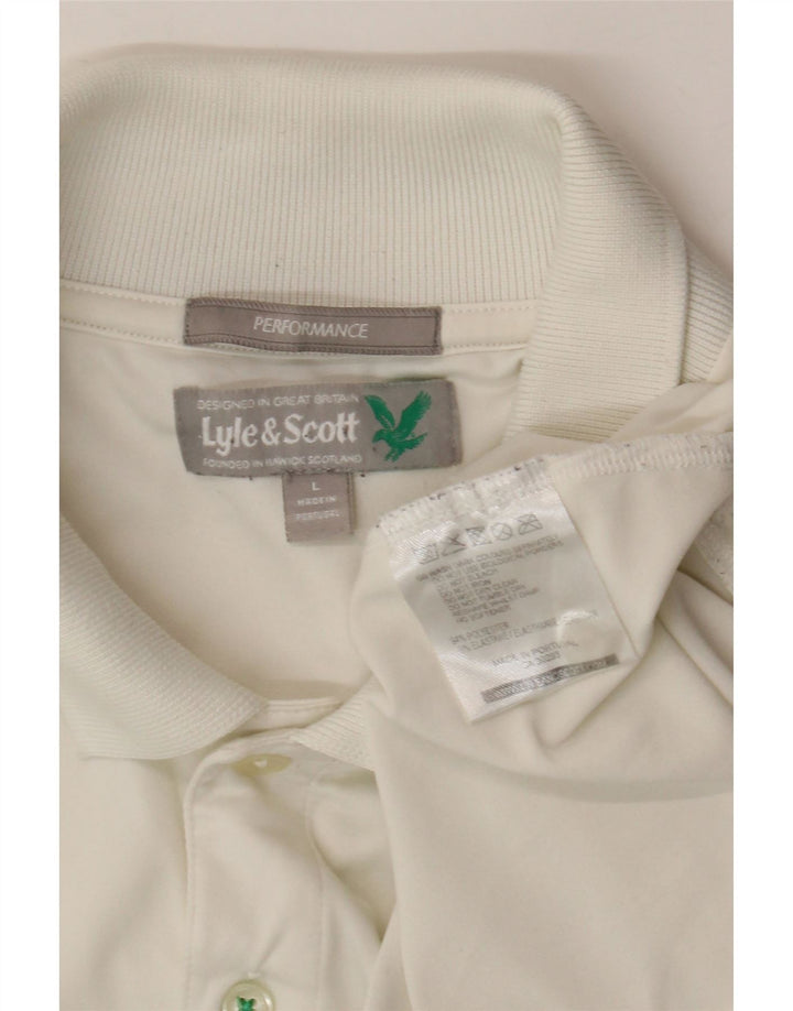 Lyle & Scott Herren-Poloshirt, groß, weißes Polyester