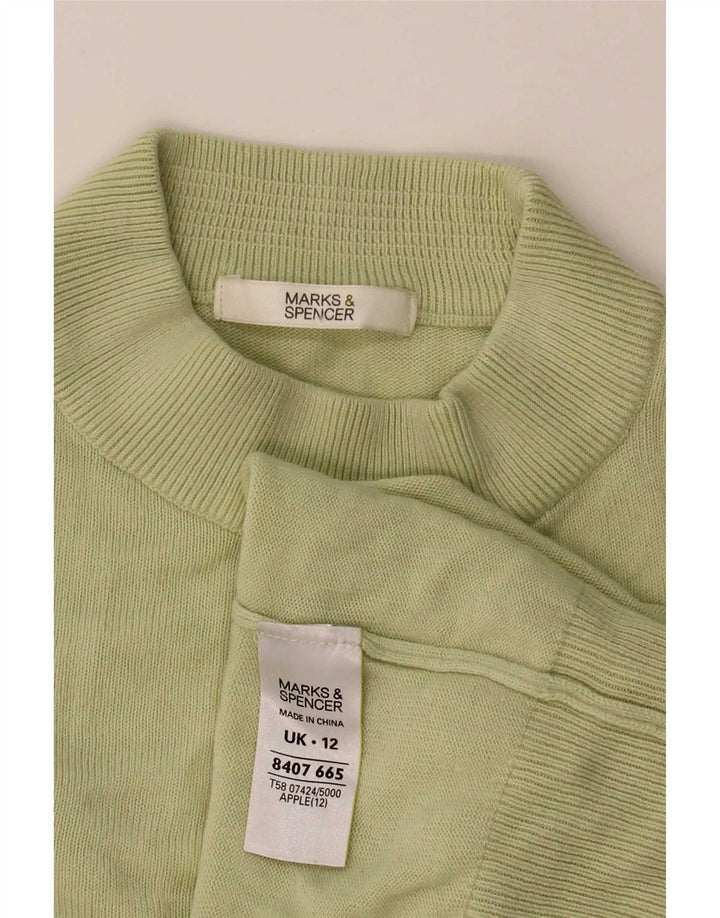Marks & Spencer Damen Crop Rollkragenpullover Pullover UK 12 Mittelgrün