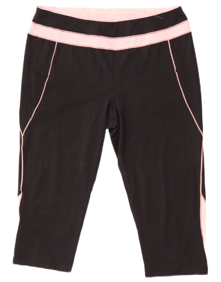 Fila Capri-Leggings für Damen, UK 14, Größe L, Schwarz, Colourblock-Polyester