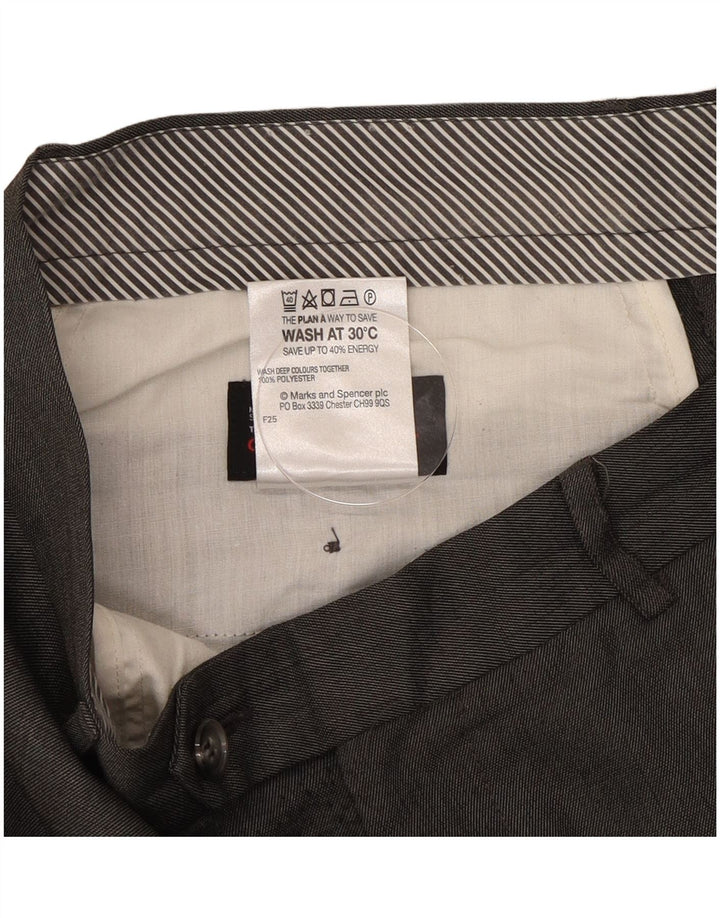 Gerade Herren-Anzughose von Marks & Spencer, W34, L33, grau, Polyester