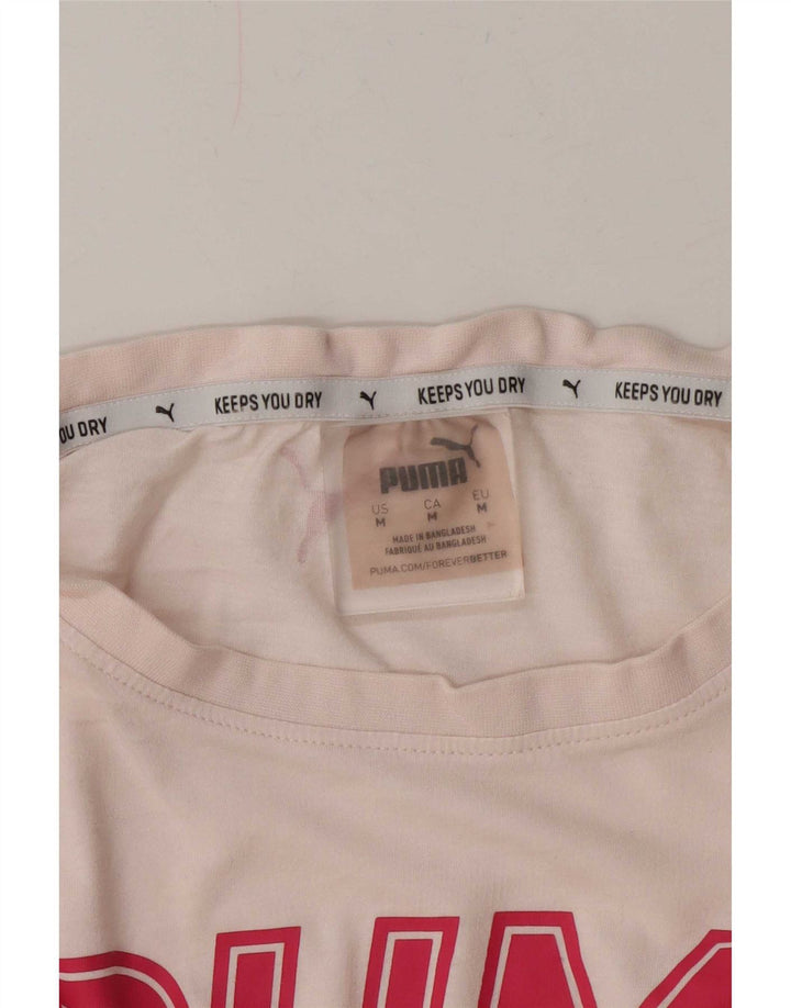 Puma Damen Graphic T-Shirt Top UK 14 Mittelrosa