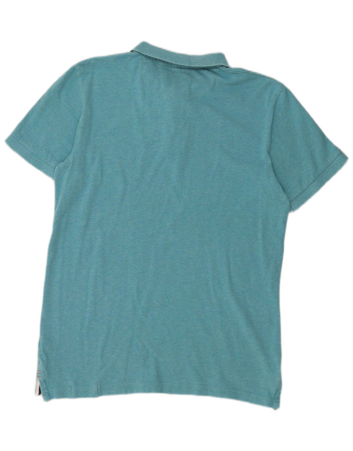 White Stuff Herren-Poloshirt aus mittelblauer Baumwolle