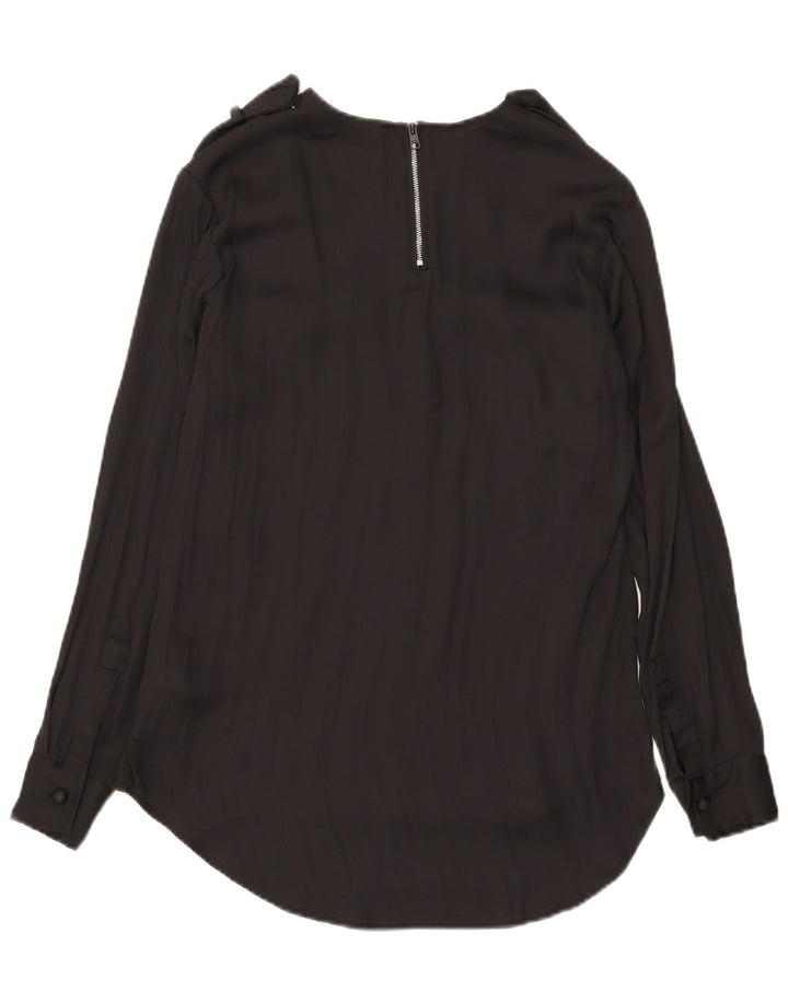 Replay Damen-Langarm-Blusenoberteil in Übergröße, UK 2 2XS, schwarzes Polyester