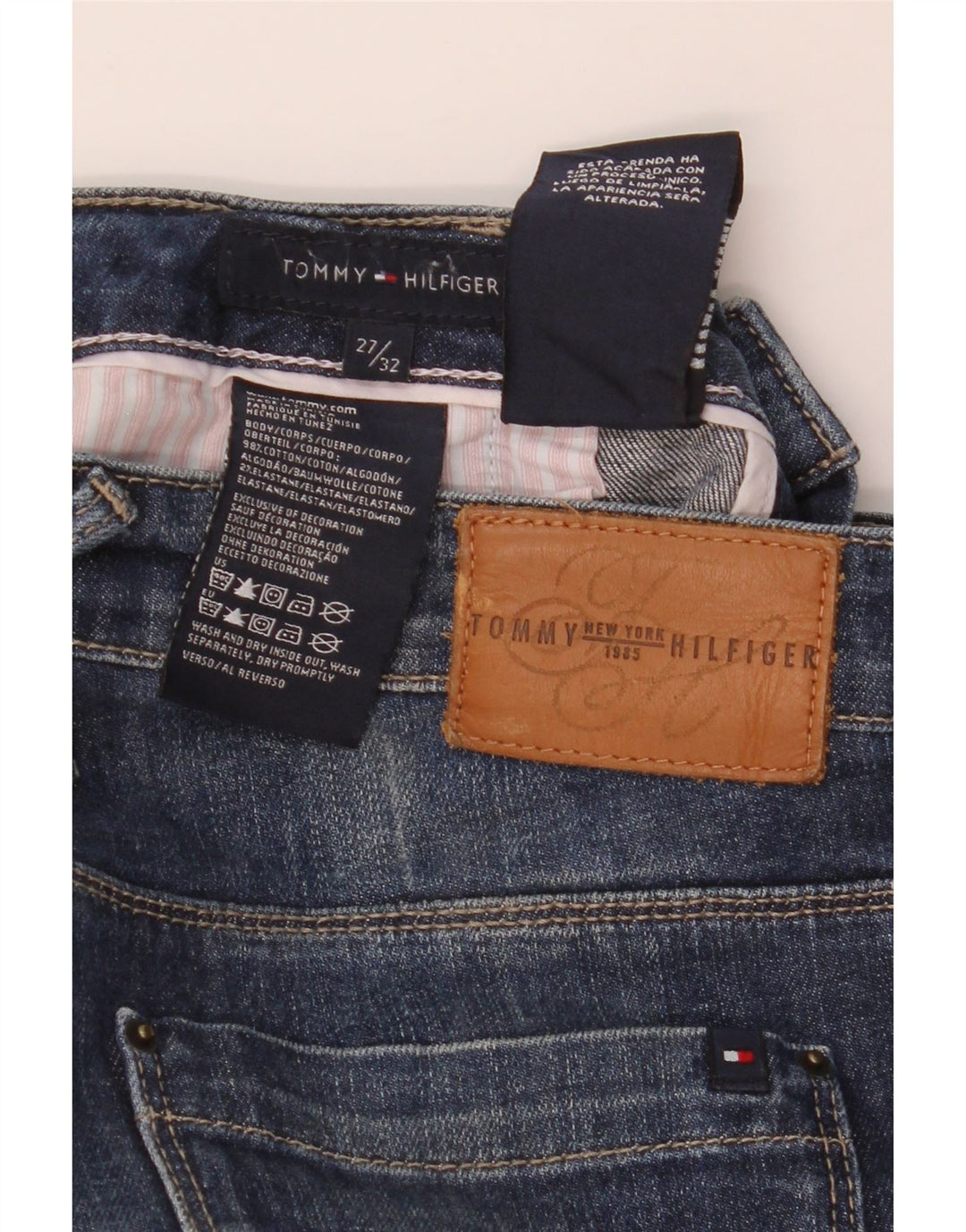 TOMMY HILFIGER Damen Bootcut Jeans W27 L32 Blaue Baumwolle