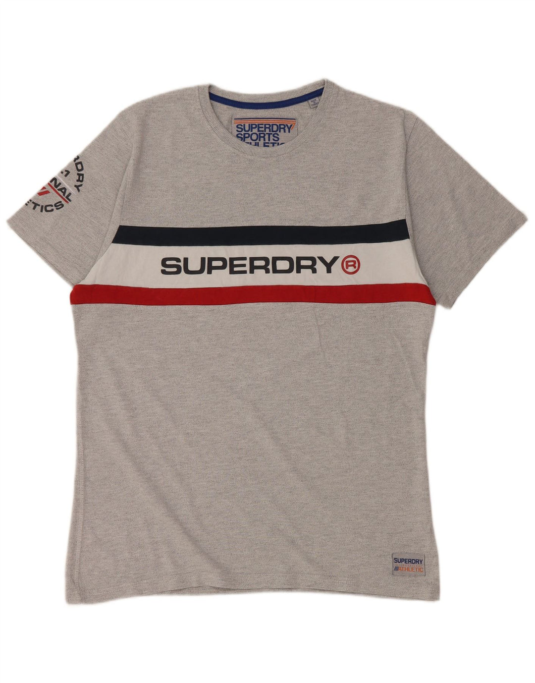SUPERDRY Damen Grafik-T-Shirt-Oberteil 2XL Grauer Farbblock