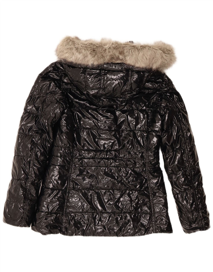 Tommy Hilfiger Damen-Jacke mit Kapuze, wattiert, Gr. 10, Größe S, Schwarz, Polyamid