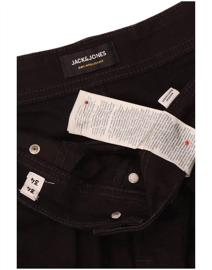 Jack & Jones Herren Slim Jeans W34 L34 Schwarze Baumwolle