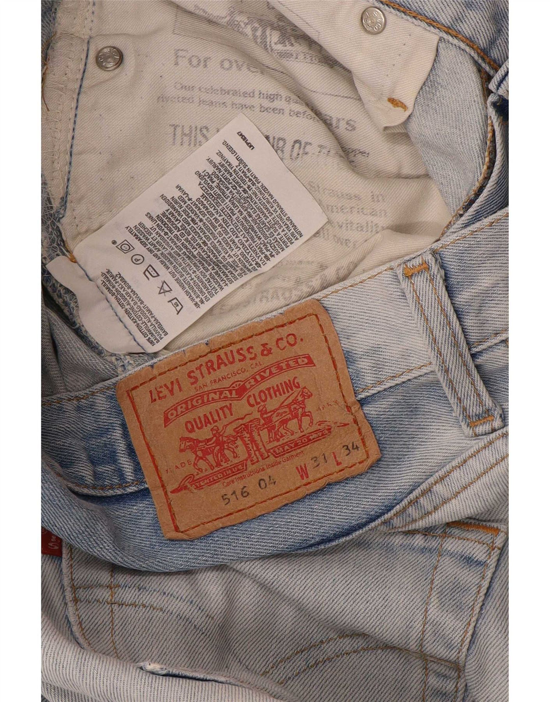 Levi's Herren 516 Straight Jeans W31 L31 Blaue Baumwolle