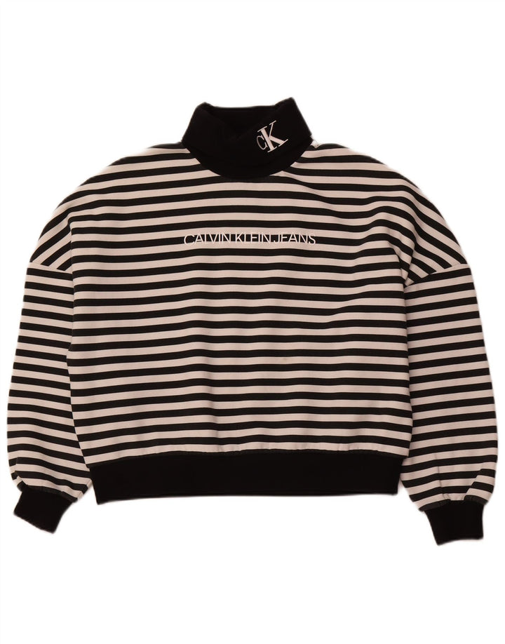 CALVIN KLEIN JEANS Übergroßer Sweatshirt-Pullover für Damen, UK 14, Größe L, Schwarz