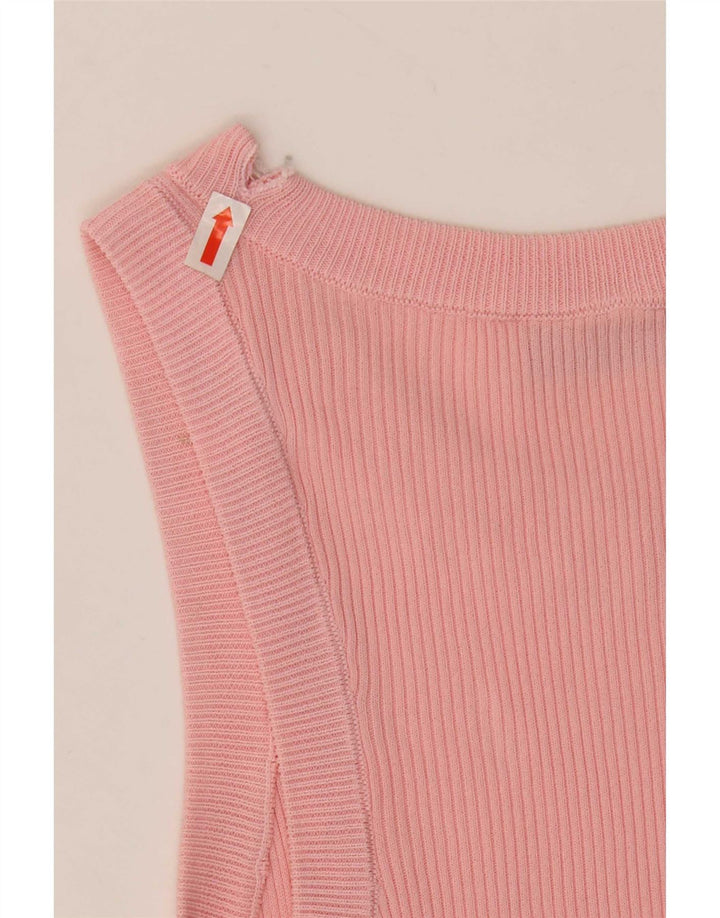 Zara Damen Weste Top UK 12 Mittelrosa