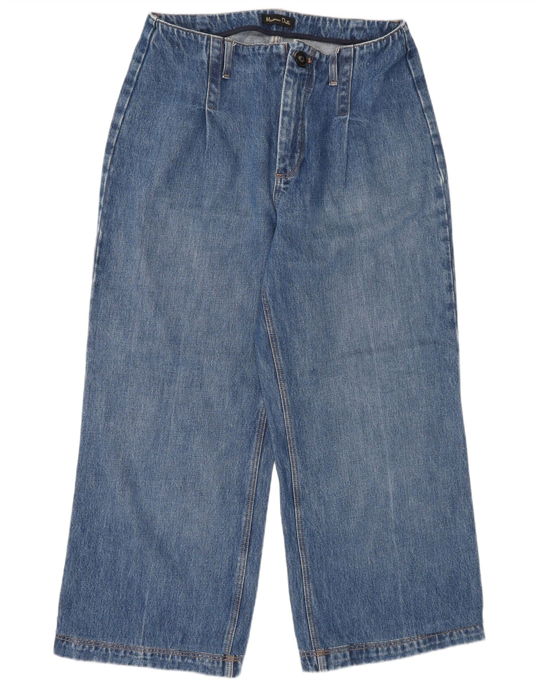 Massimo Dutti Damen Jeans mit weitem Bein W30 L26 Blau