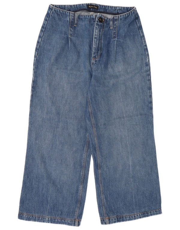 Massimo Dutti Damen Jeans mit weitem Bein W30 L26 Blau