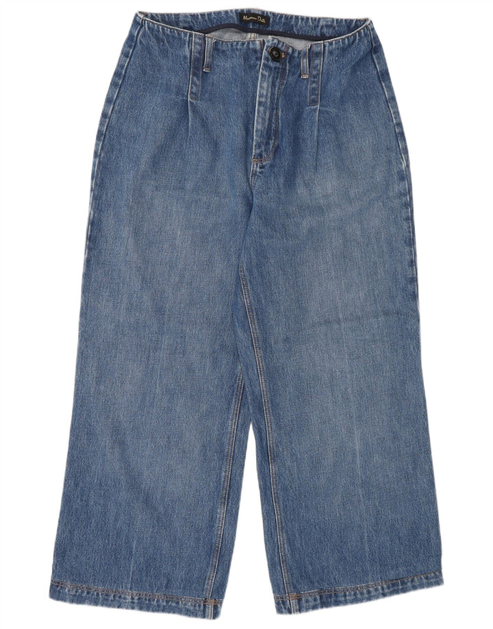 Massimo Dutti Damen Jeans mit weitem Bein W30 L26 Blau