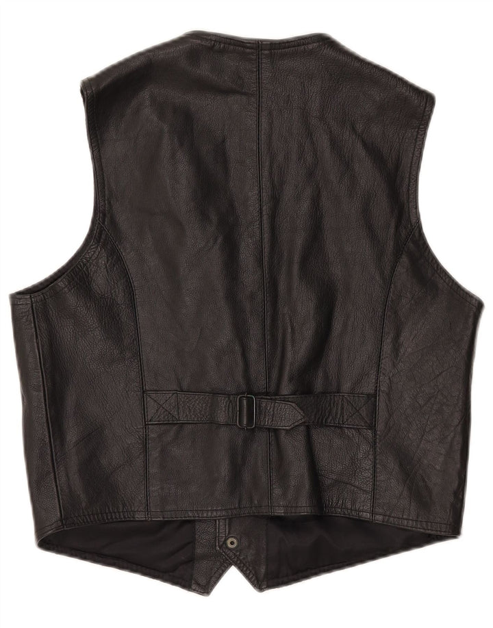 Vintage Herren Lederweste XS Schwarzes Leder