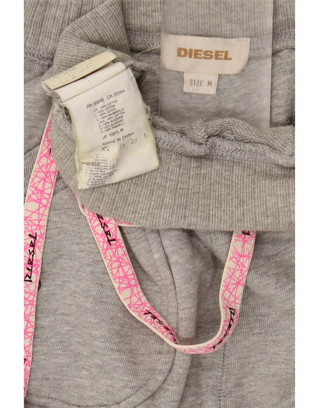 Diesel Damen Trainingshose Jogger UK 14 Mittelgraue Baumwolle