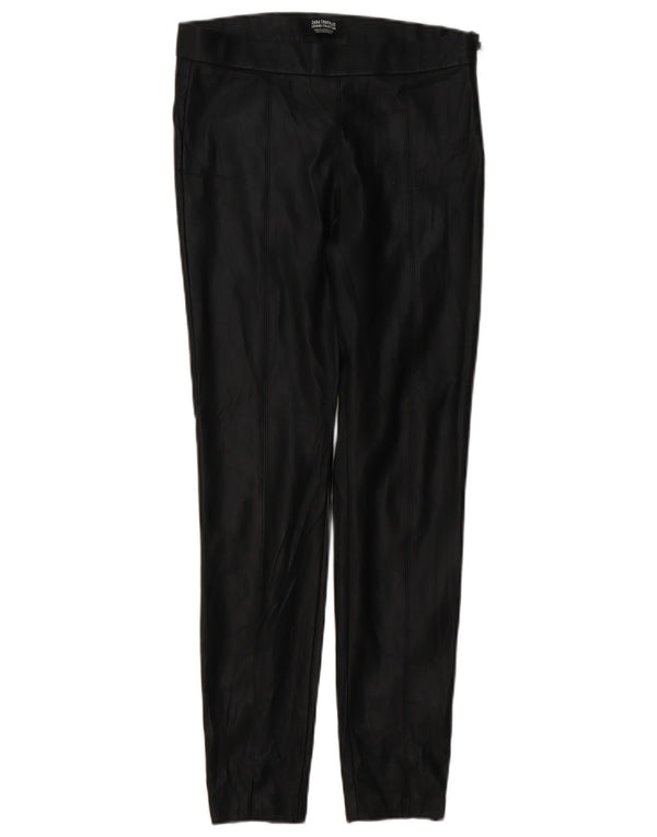 Zara Damen Trafaluc Kunstleder Leggings UK 12 Medium Schwarz