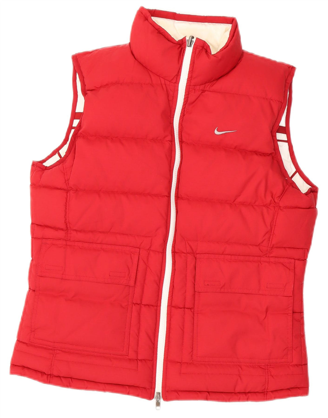 Nike Damen Reversible gepolsterte Weste UK 14/16 Large Weiß Polyester