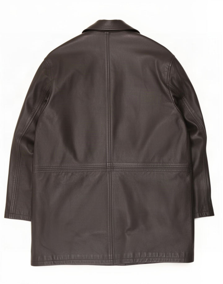 Zara Herren Ledermantel UK 42 XL Schwarz