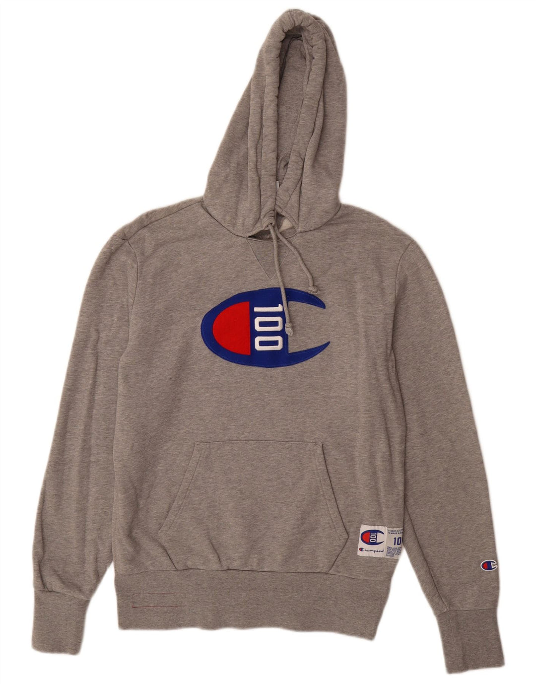 CHAMPION Herren-Kapuzenpullover mit Grafik, mittelgraue Baumwolle