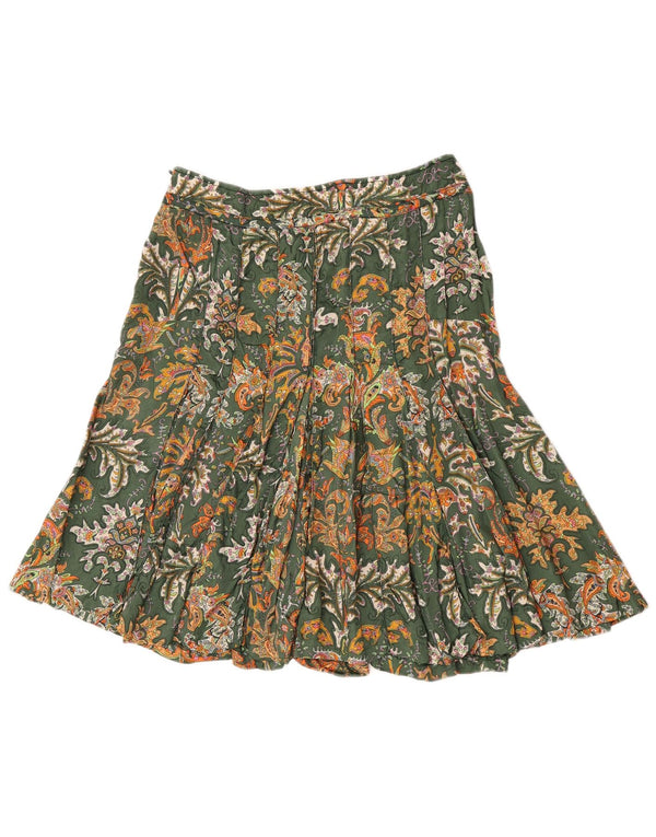 Henry Cottons Damen Faltenrock IT 44 Medium W30 Grün Paisley