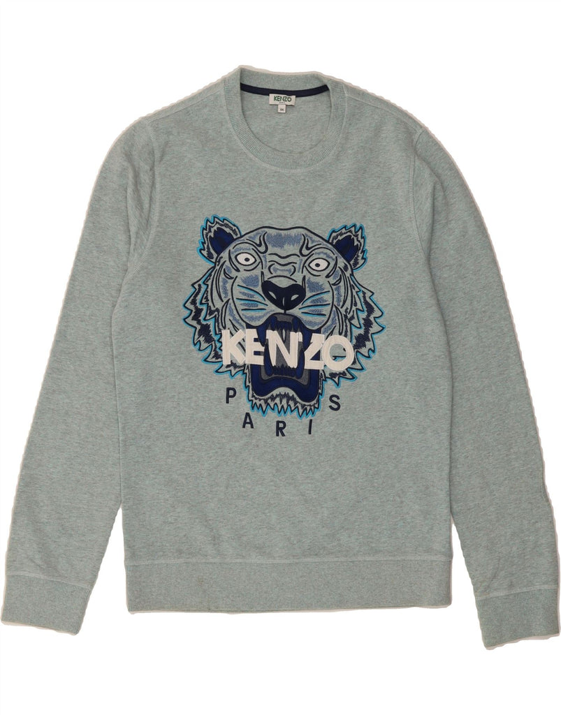 KENZO Mens Graphic Sweatshirt Jumper Medium Blue Cotton Vintage Kenzo and Second-Hand Kenzo from Messina Hembry 